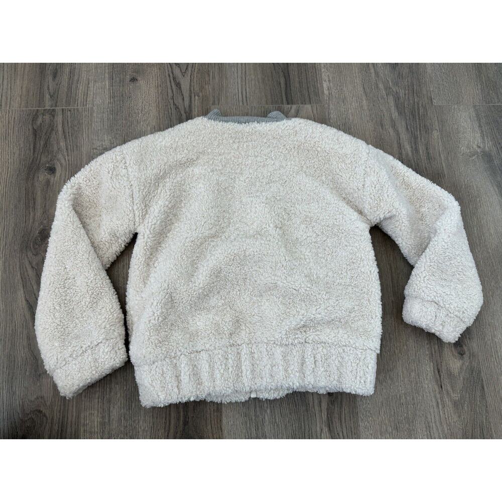 Crewcuts Jacket Girls 6 7 years Sherpa Teddy Coat Cream Gray - Picture 4 of 9